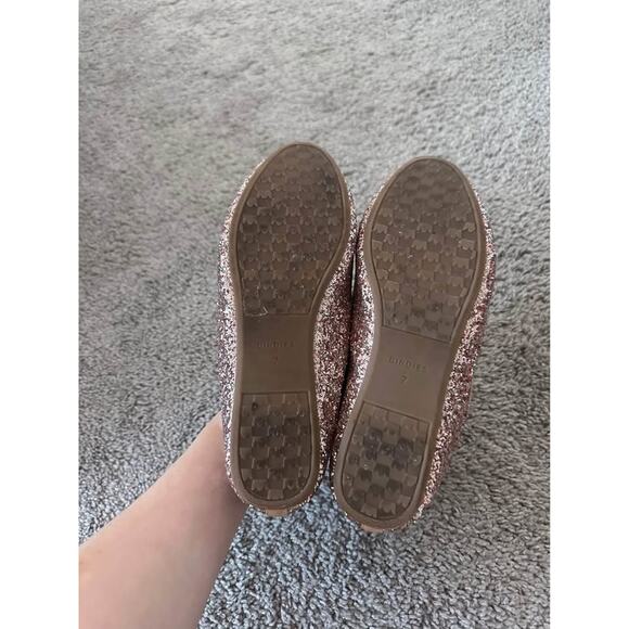 Birdies Women’s Starling Glitter Sparkle Rose Gold Round Toe Flats Sz 7 - Picture 3 of 6